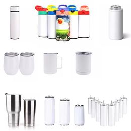 Sublimation Tumbler Flask Smart Mug Vacumm Water Bottle Blanks 15-20-30 oz Stainless Steels Car Cups Tumblers Travel Mugs VT2429229U