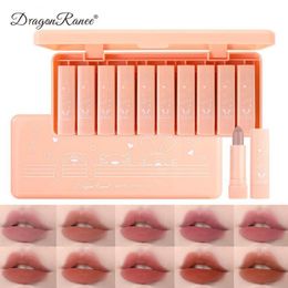 Lipstick 10PCS Orange Mini Lipstick Set Velvet Matte Lip Gloss Lip Stick Waterproof Lipgloss Sexy Red Lip Tint Lipsticks Makeup Cosmetics 230727