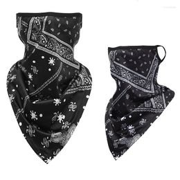 Scarves Men Women Summer Skull Bandana Hanging Ear Triangle Face Mask Cycling Hunting Hike Fishing Sports Outdoor UV Protection Scarf