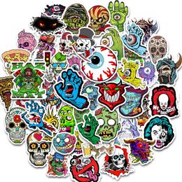 50pcs set Waterproof Laptop Skull Horrible Stickers Graffiti Patches Stickers Car Stickers and Decals Motorcycle Bicycle Luggage S303Q