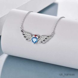 Pendant Necklaces Exquisite White Guardian Angel Lady Necklace Blue Jewellery Strap Angel Wing Doctor Nurse Theme Halloween Christmas Party Gift R230728