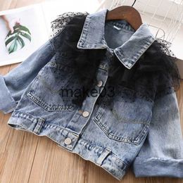 Jackets Fashion Spring and Autumn Denim Jacket Girls Lace Coats Baby Children Long SLeeve Tops Princess Clothes 309425 J230728