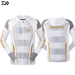 Cycling Shirts Tops Fishing Shirt Hooded Men Jacket QuickDrying Coat For Hiking Clothes Pesca Outdoor Sports 230728