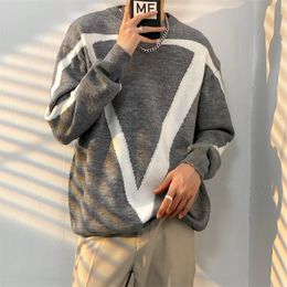Women s Sweaters Oversize Knit Sweater Men Korean Style Design Round Neck Casual Loose Pullover Autumn Winter Fashion Top Men s Clothes 230728