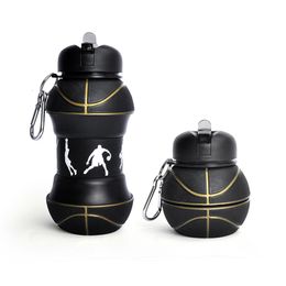 Water Bottles 550ML Basketball Bottle Exercise Fitness Botella Foldable Cup Portable Tetera Sports Kettle for Tour Hiking 230727