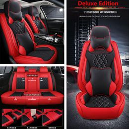 Deluxe Full Surround Car Seat Cover PU Leather Full Set For Interior Accessories226D