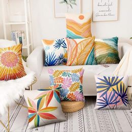 Cushion Decorative Pillow Abstract Tropics In Orange And Blue Print Pillowcase Yellow Sunflower Cushion Decorative Pillows Home Decor Sofa Throw 230727