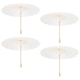 Umbrellas White Blank Paper DIY Painting Decorative Parasol For Wedding Bridal Shower Party Decor Dance Props Po Prop 4pcs Bride