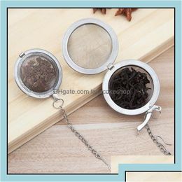 Colanders Strainers 100Pcs Teaware Stainless Steel Mesh Tea Ball Infuser Strainer Sphere Locking Spice Tea-Filter Filtration Herba Dhync