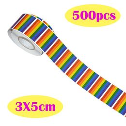 New Rainbow Flag LGBT Sticker Rainbow Wall Stickers For Clothes Gay Pride Badges Face Body Stickers317f