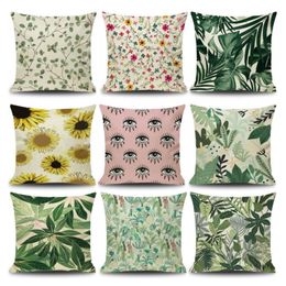 Cushion Decorative Pillow Plant Leaves Flowers Geometric Cushion Decorative Throw for Sofa Seat Chair Car Colourful Plants Outdoor Cushions 230727