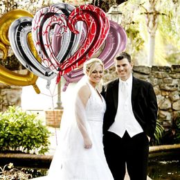 Party Decoration 40inch Big Heart Balloon Pink Gold Shape Air Balloons Valentines Day Wedding Love Decorations Supplies Foil2340