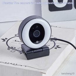 Webcams 2K High-definition Live Streaming Camera Wide Angle Panoramic Webcam with Light Ring R230728