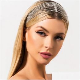 Hair Clips Barrettes Bohemian Vintage Mtilayer Fl Rhinestone Bridal Headband Chain For Women Wedding Crystal Forehead Drop Deliver Dhhhf