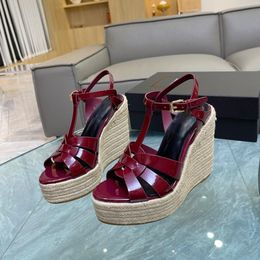 Summer Fashion Wedges Sandals Sandal High Heels Shoes Tribute Wedge Espadrille Heeled Women Sandal Luxury Design Woman Wedding Party Dress Pump