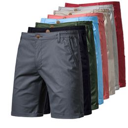 Men's Shorts Summer Cotton Solid Colour Men High Quality Casual Business Social Elastic Waist Hombre Half Pants Beach 230728
