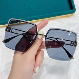 Sunglasses Fashion Square Woman Mirror Black Gradient Sun Glasses Female Big Frame Modern Retro Vintage