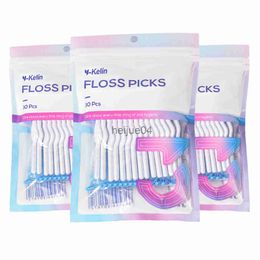 Dental Floss YKelin 30Pcs Disposable Dental Ytype FlossCleaning Tooth Stick Floss Pick Interdental Brush Flosser for Oral Cleaning x0728