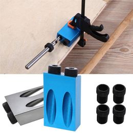 6 8 10mm Pocket Hole Jig Kit Woodworking Angle Drill Guide Set 8pcs Hole Puncher Locator Jig Drill Bit For Carpentry Tool227W