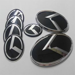 7pcs 1set black K logo badge emblem 3d sticker for KIA OPTIMA K5 2011-2017 car emblems232d