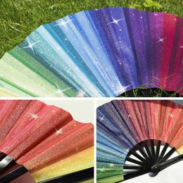 Chinese Style Products Folding Fan Chinese Fan Fancy Fan And Decorative Glitters Large Rave Handheld Folding Fans