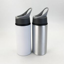 Water Bottles Custom Logo Sports Bottle With Drinking Straw Sublimation Blank Gym Cycling Hiking Drinkware 600ml