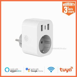 Smart Power Plugs XIAOMI EU Standard 16A Remote Control Socket Wifi Smart Plug with USB Type-C Outlet work with Alexa Home Yandex Alice HKD230727