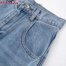 Women's Jeans Women's Design Jeans Denim Trousers Spring and Autumn Street Style Tear Cut Full Length High Waist Baby blue Zipper Wide Leg Pants Z230728