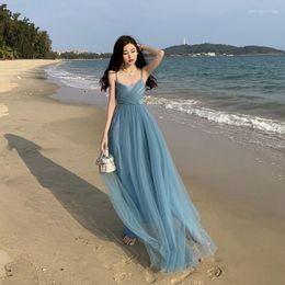 Women's Swimwear Summer Sweet V-neck Long Dress Casual Seaside Holiday Beach Dresses For Women Clothing