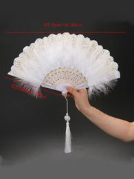 Chinese Style Products Feather Folding Fan Sweet Fairy Palace Dance Hand Fan Wedding Party Decoration