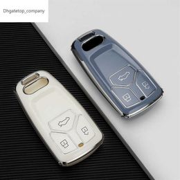 Fashion TPU Car Key Case Full Cover Fob For Audi A6 A5 Q7 S4 S5 S7 A4 B9 A4L 4m 8W Q5 TT TTS RS 8S Coupe Car Styling Accessories309F