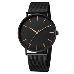Wristwatches Men's Watches Ultra Thin Stainless Steel Mesh Strap Fashion Second Display Waterproof Analogue Quartz Watch Milanese