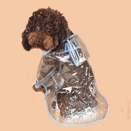 Dog Apparel Pet Puppy Transparent Rainwear Raincoat Hooded Waterproof Jacket Clothes Soft PVC Small Dogs Rain Poncho