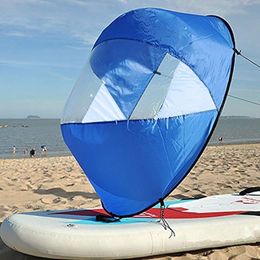 Kayak Accessories Kayak Downwind Wind Sail Paddle Inflatable Canoe Boats Drifting Wind Sail With Clear Window Boat Folding Thrusters Accessory 230727