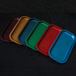 New Style Colorful Smoking Metal Portable Preroll Scroll Roll Rolling Cigarette Tray Holder Dry Herb Tobacco Roller Easy Grinder Handpipes Machine Cigar Plate DHL