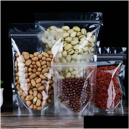 Packing Bags Transparent Resealable Stand Up Reusable Storage Pouch Smell Proof Packaging For Coffee Tea Drop Delivery Office School B Ot1L7