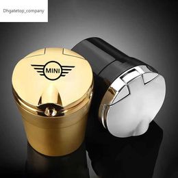 New Car Ashtray with LED Light Luxury Car Smokeless Cup Holder For Mini Cooper One S JCW R50 R53 R56 R55 F54 F55 F58 Car Accessori171A