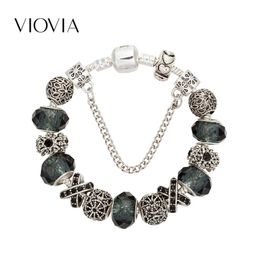 2023 new Pandora Style New Bracelet Black Crystal Beaded Bracelet Creative Match with Fashion Magazine