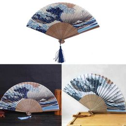 Chinese Style Products Hand Fan Mount Waves Folding Fan Pocket Fan Wedding Party Decoration Gifts Wall Decoration For Home Cafes