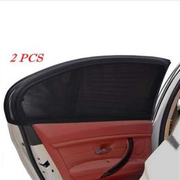 2pcs Car Side Window Sunshades Sun Shade Cover Rear Kids Baby Max UV Protection Block Mesh Shield Accessories Car-styling210U