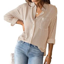 Shirts for women designe women's tshirt Designer shirt women Spring and summer new loose plus size V-neck casual all-match seven-quarter sleeve shirt stripe pattern