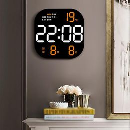 Wall Clocks Dual Remote Clock Room Control Screen Smart Brightness Alarm Decor Electronic Large Living Digital