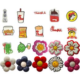 Shoe Parts Accessories Red Drink Charms For Clog Jibbitz Bubble Slides Sandals Rose Flower Pvc Decorations Christmas Birthday Gift Par Ot23M