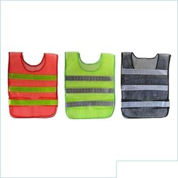 Reflective Safety Supply Wholesale High Visibility Vest Clothing Hollow Grid Vests Warning Working Construction Drop Deliver Delivery Dhm75