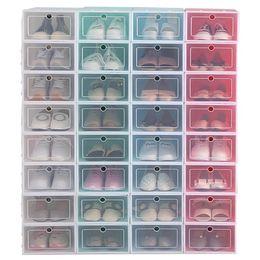 Transparent plastic shoe storage box Japanese shoe box Thickened flip drawer box shoe storage organizer JXW261267N