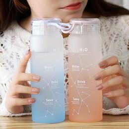 Water Bottles 460ml Creative Constellations Glass Bottle Contains Cover And Rope For Easy Carrying Cute Student Cup Kawaii's Eco