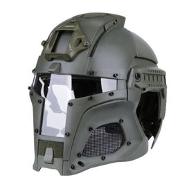 Cycling Helmets Tactical Full Face Helmet Airsoft Paintball Military Protective Helmet Mask Army Wargame CS Shooting Men Iron Warrior Helmet 230728