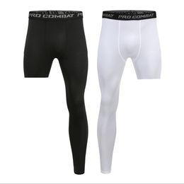 Men's Pants Men Base Layer Exercise Trousers Compression Running Tight Sport Cropped One Leg Leggings Basketball Football Yoga Fitness Pants 230727