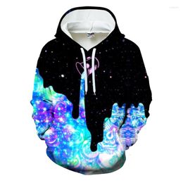 Men's Hoodies Spring 3D Print Mens Hooded Starry Sky Sweatshirt Clothing Casual Loose Streetwear XS-5XL