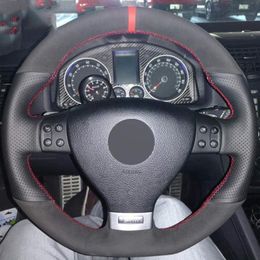 DIY Car Steering Wheel Cover for Volkswagen Golf 5 Mk5 GTI VW Golf 5 R32 Passat R GT 2005206z